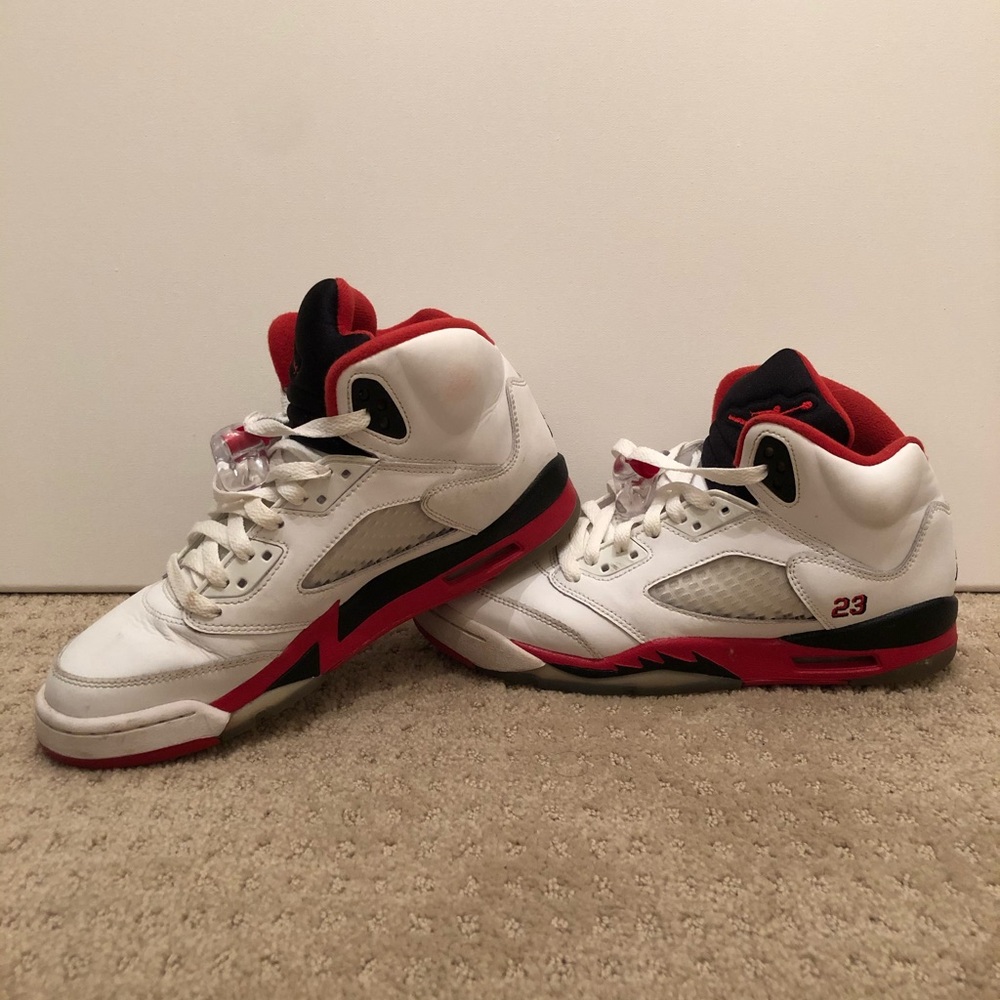 Jordan Fire Red 5s Black Tongue
